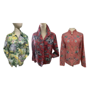 3 APPLESEED'S COTTON FLORAL CROPPED SHACKET / JACKET LOT EUC SZ M-L